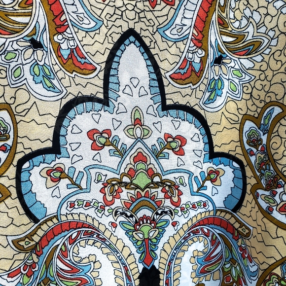 BILLA OF CA Boho Paisley Floral Silky Blouse,M - Picture 4 of 9